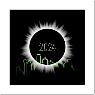 Eclipse 2024 - Dallas Skyline Posters and Art